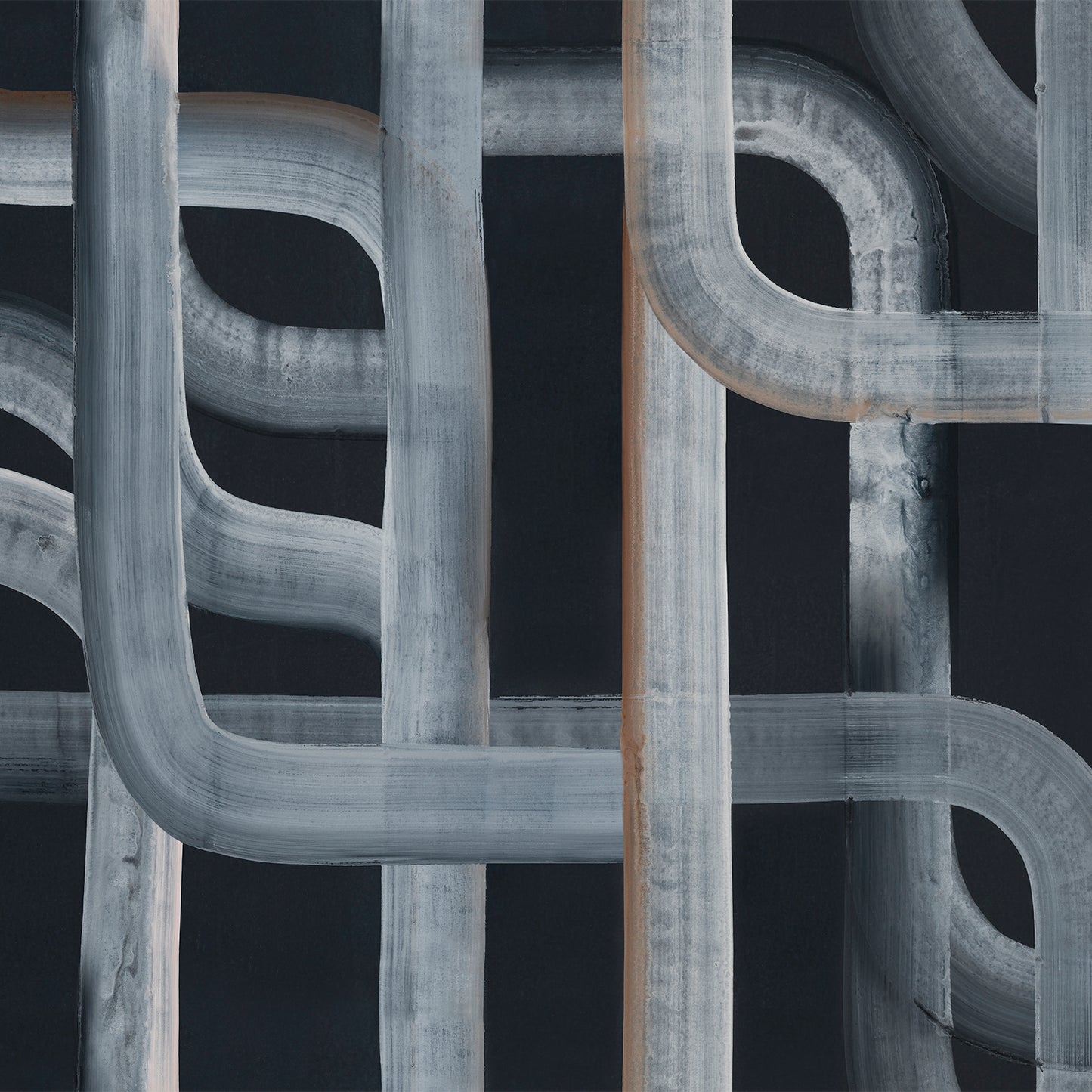 Abstract pattern of curved lines on a dark background