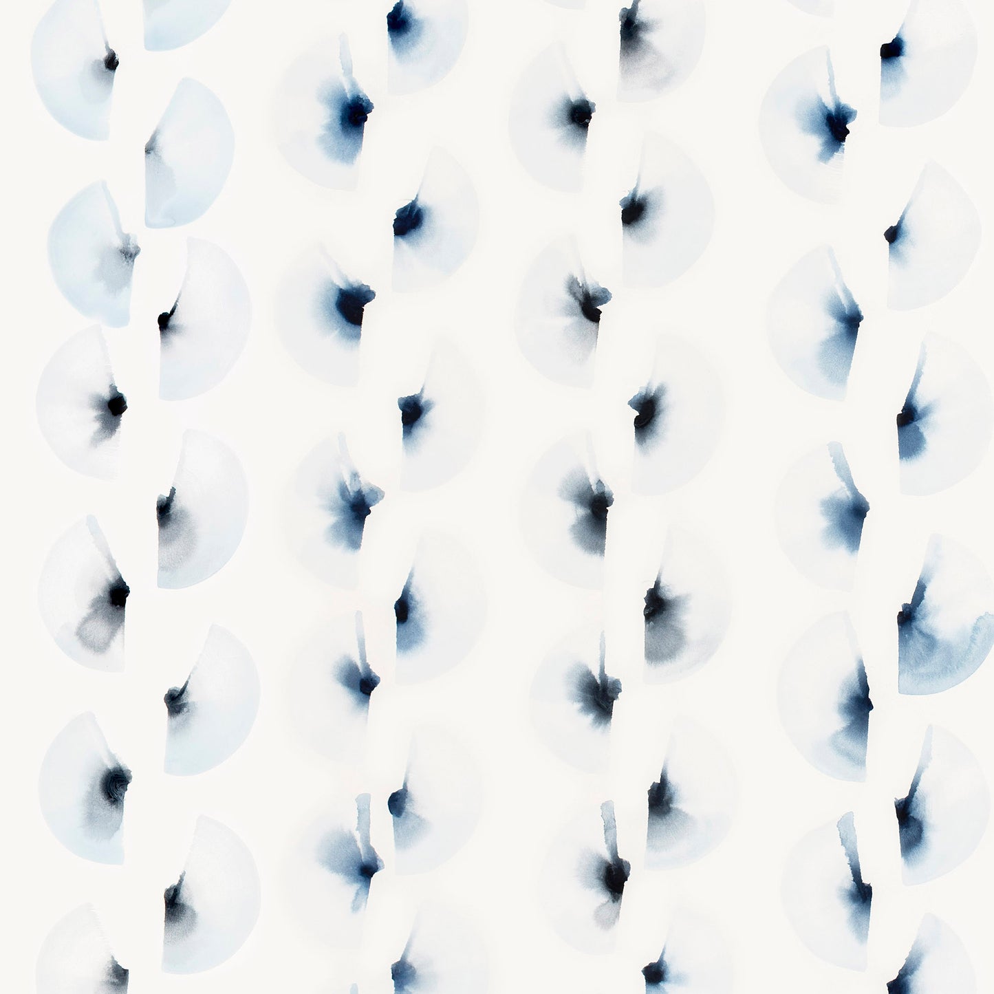 Abstract pattern of blue circular shapes on a white background