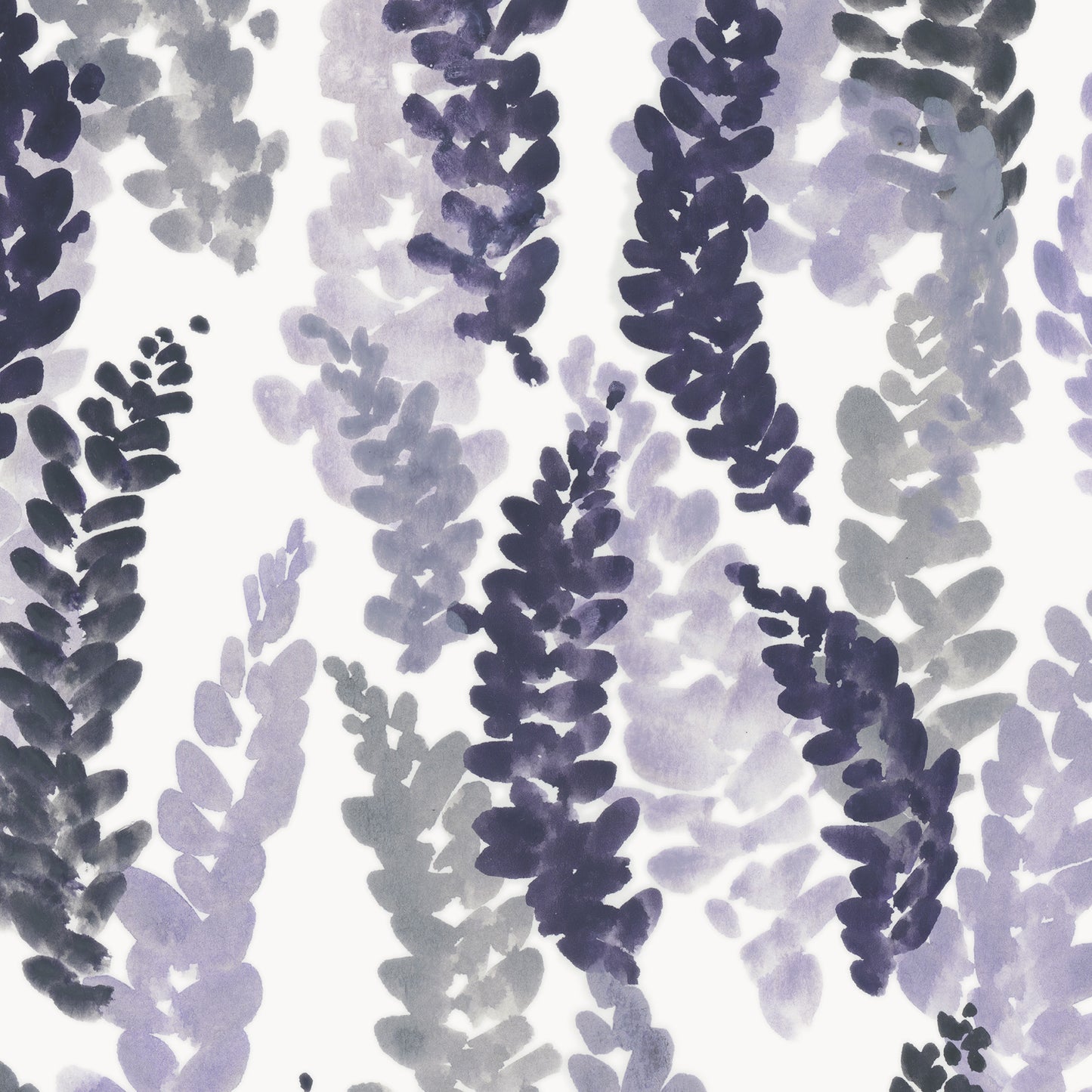 Pattern of purple flowers on a white background