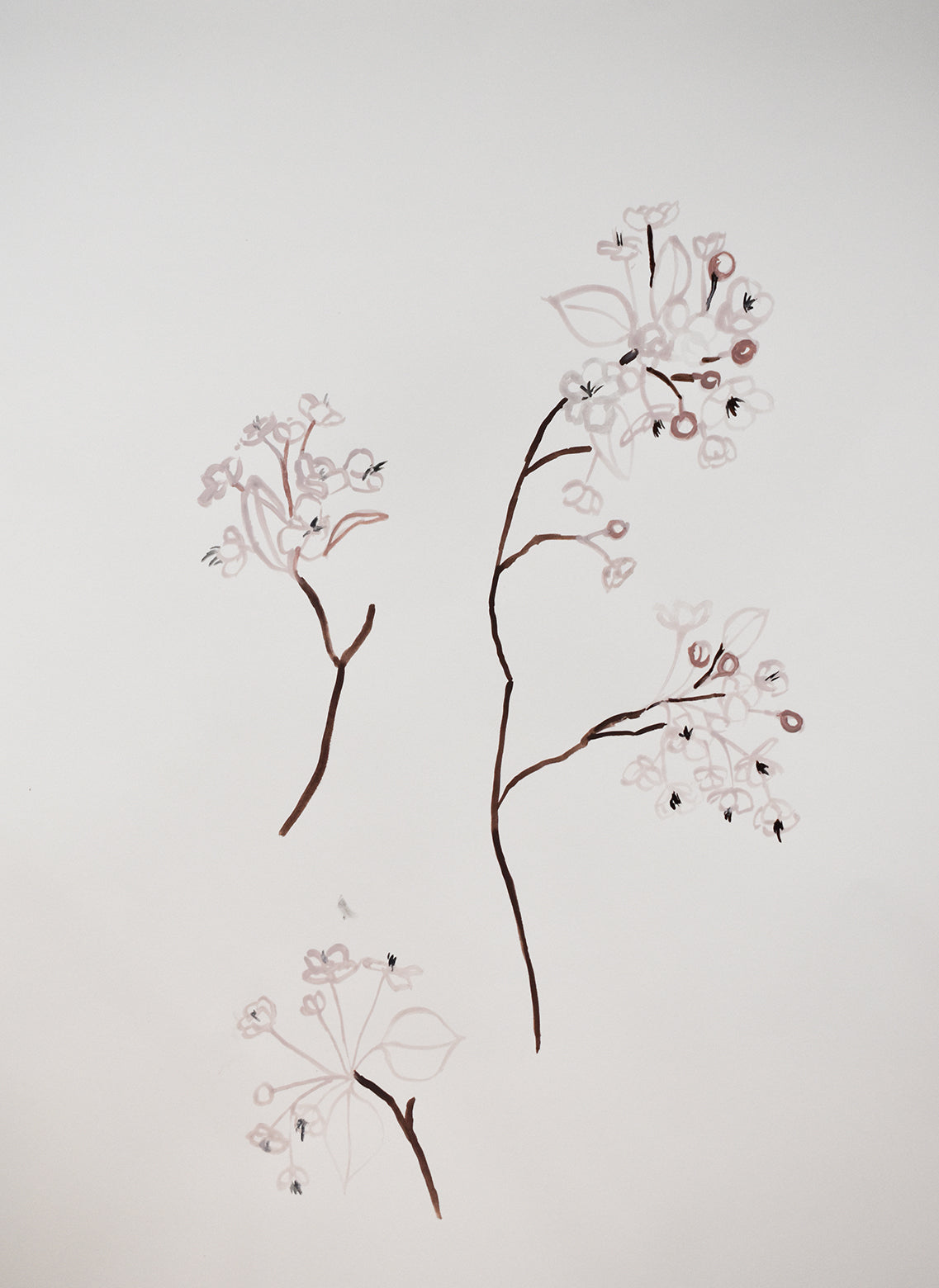 Decorative floral painting on a light background