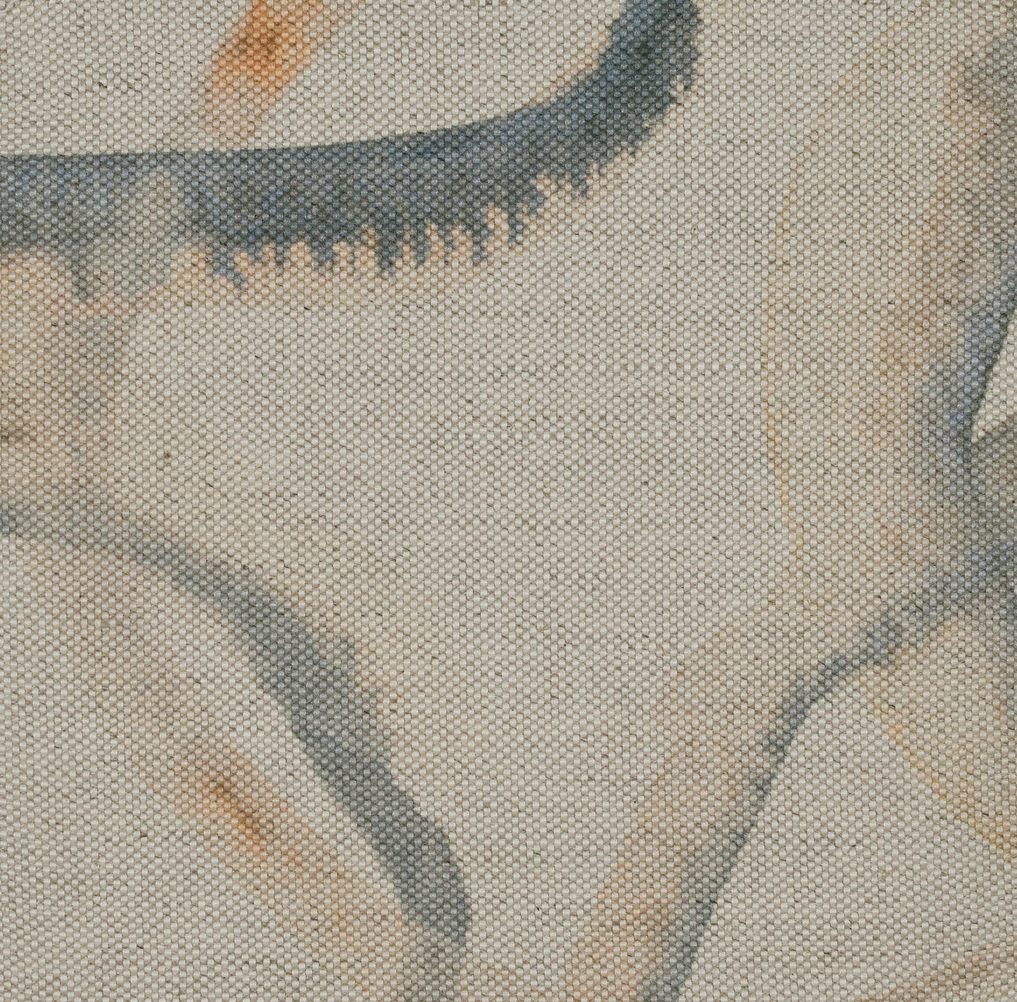 Circular blue pattern on beige fabric