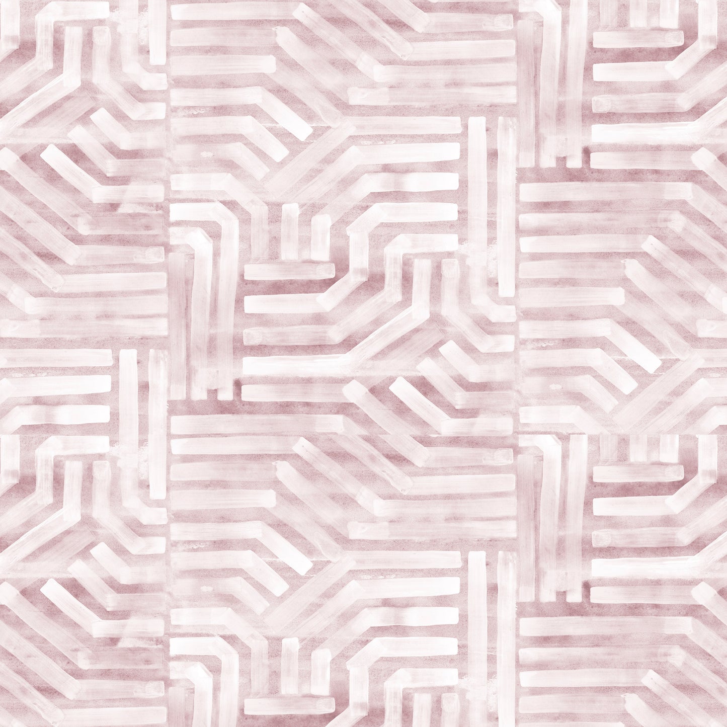 Geometric pattern with pink and white lines on a light pink background