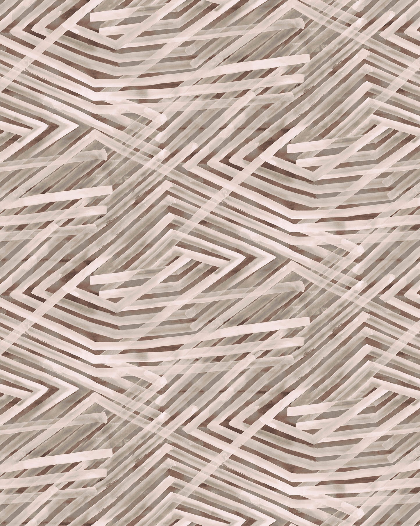 Geometric pattern with zigzag lines in beige and brown tones.