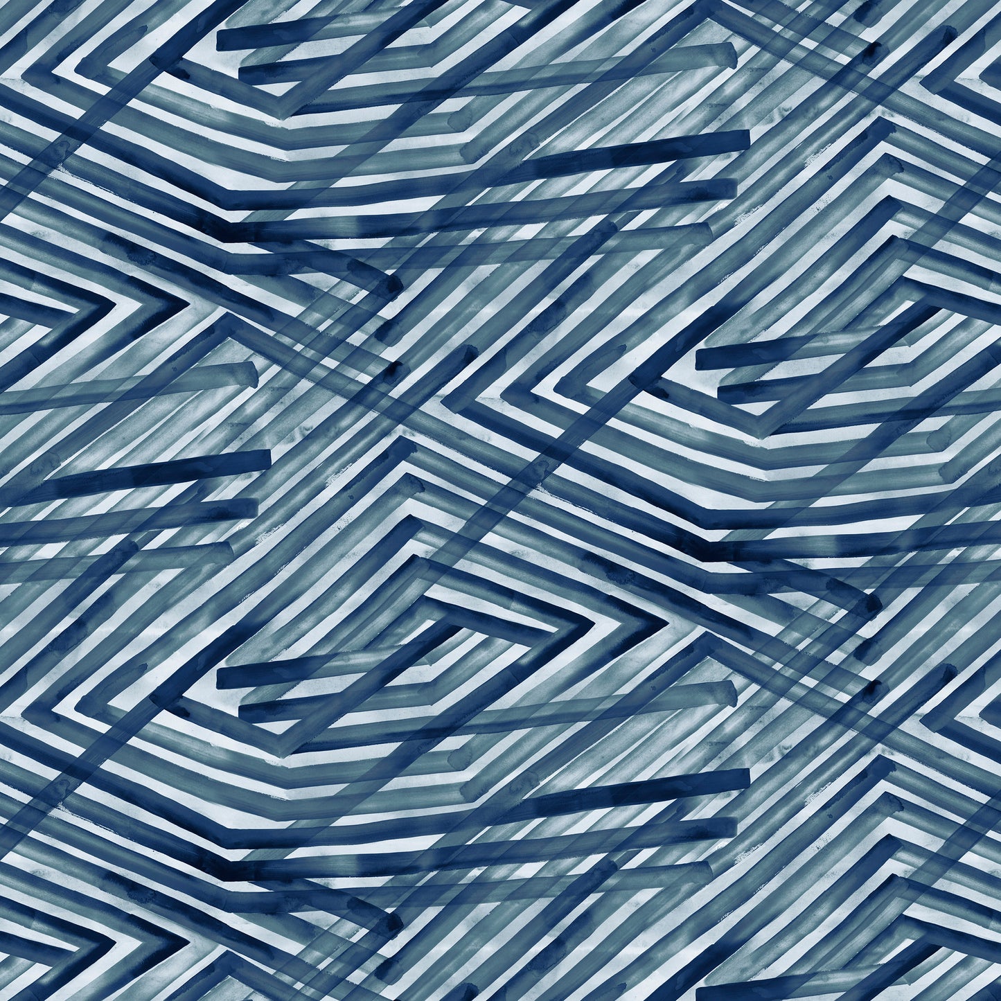 Geometric pattern of blue and white lines on a textured background