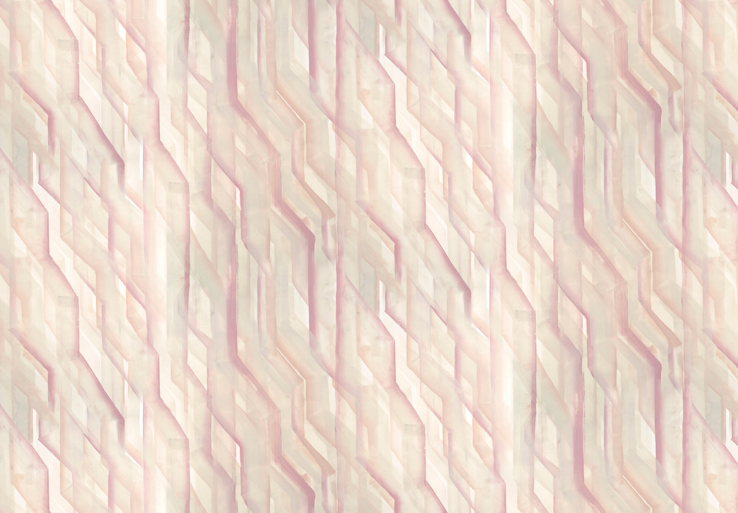 Abstract pattern of light pink and white geometric shapes on a soft pink background