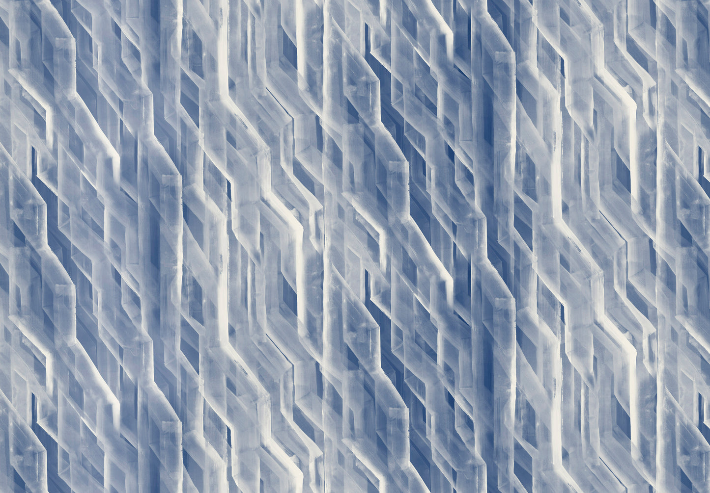 Blue and white geometric zigzag pattern