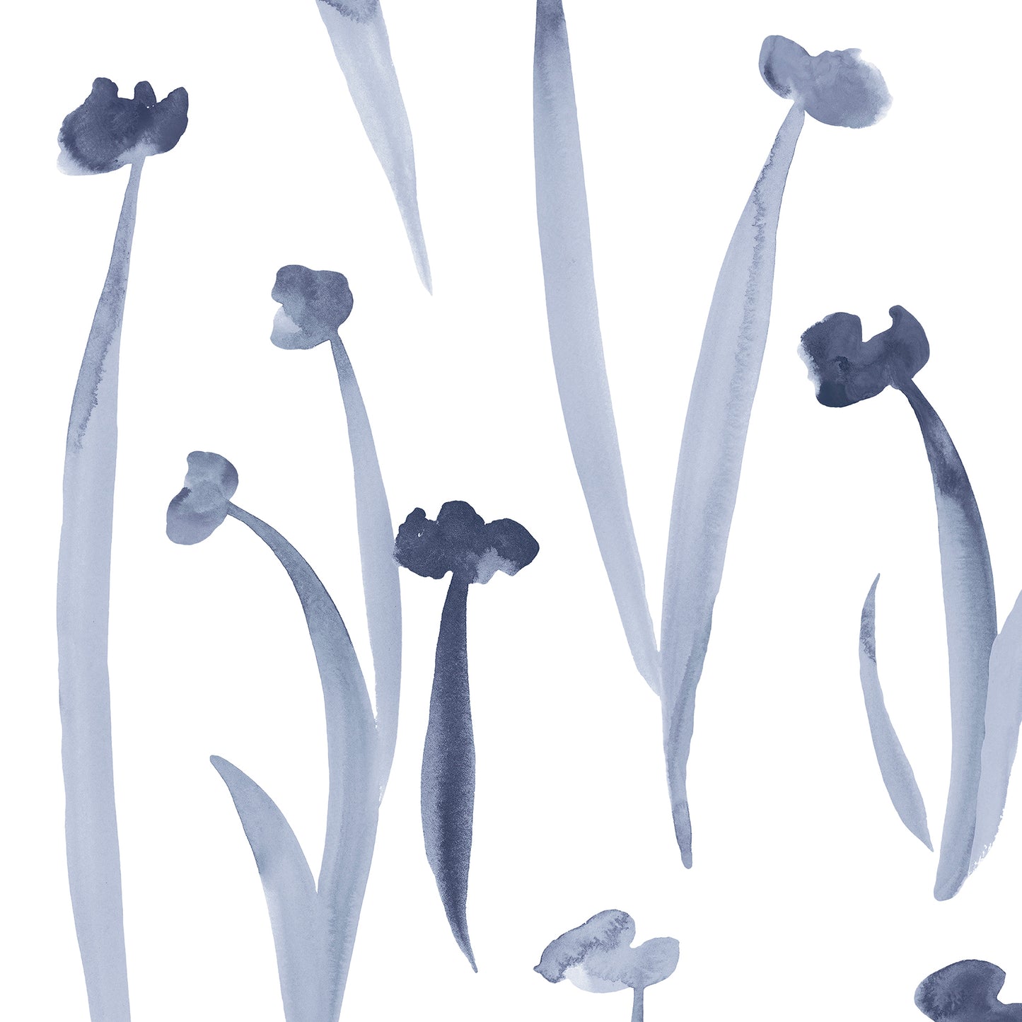 Blue floral pattern on a white background