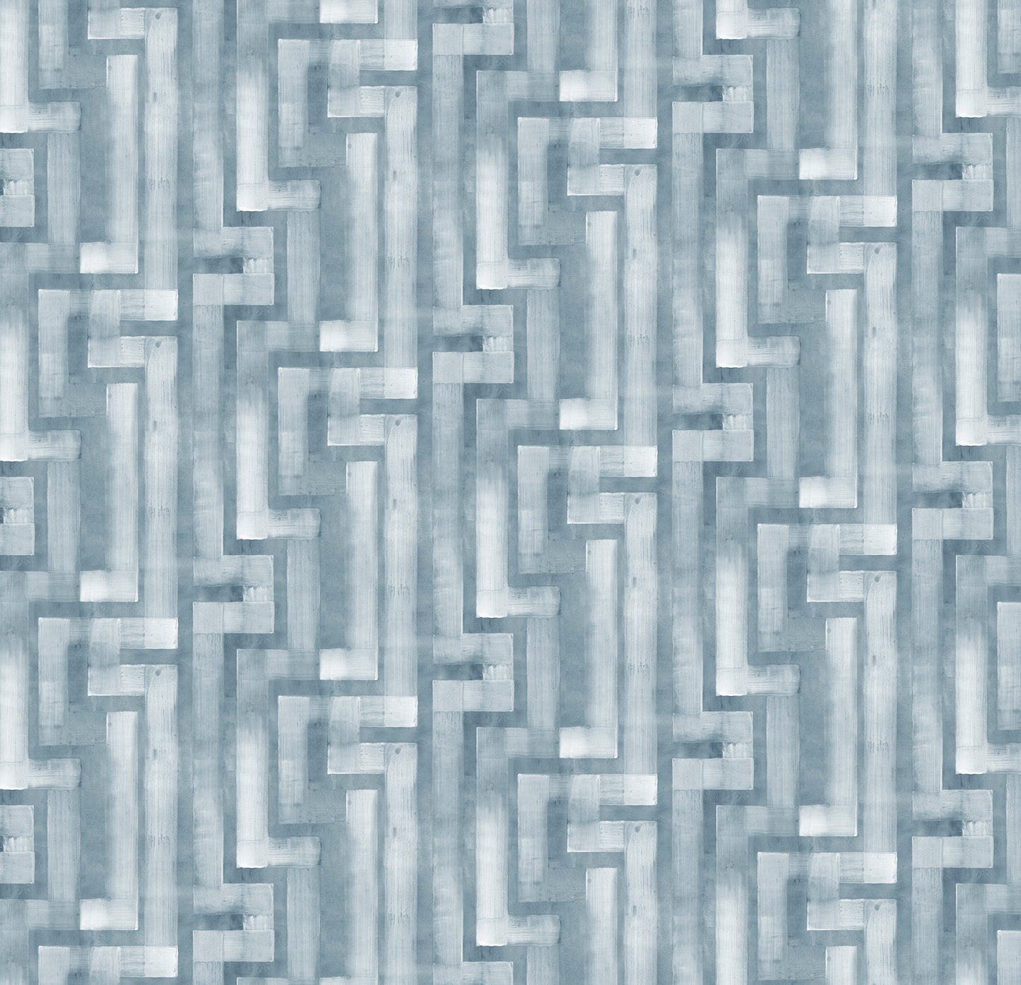 Patterned fabric with a zigzag design in blue and white.