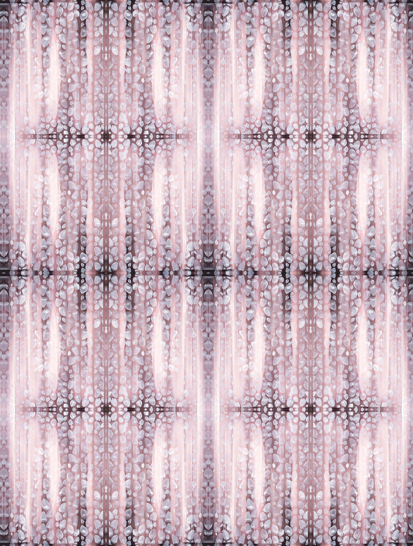 White orb pattern on pink background