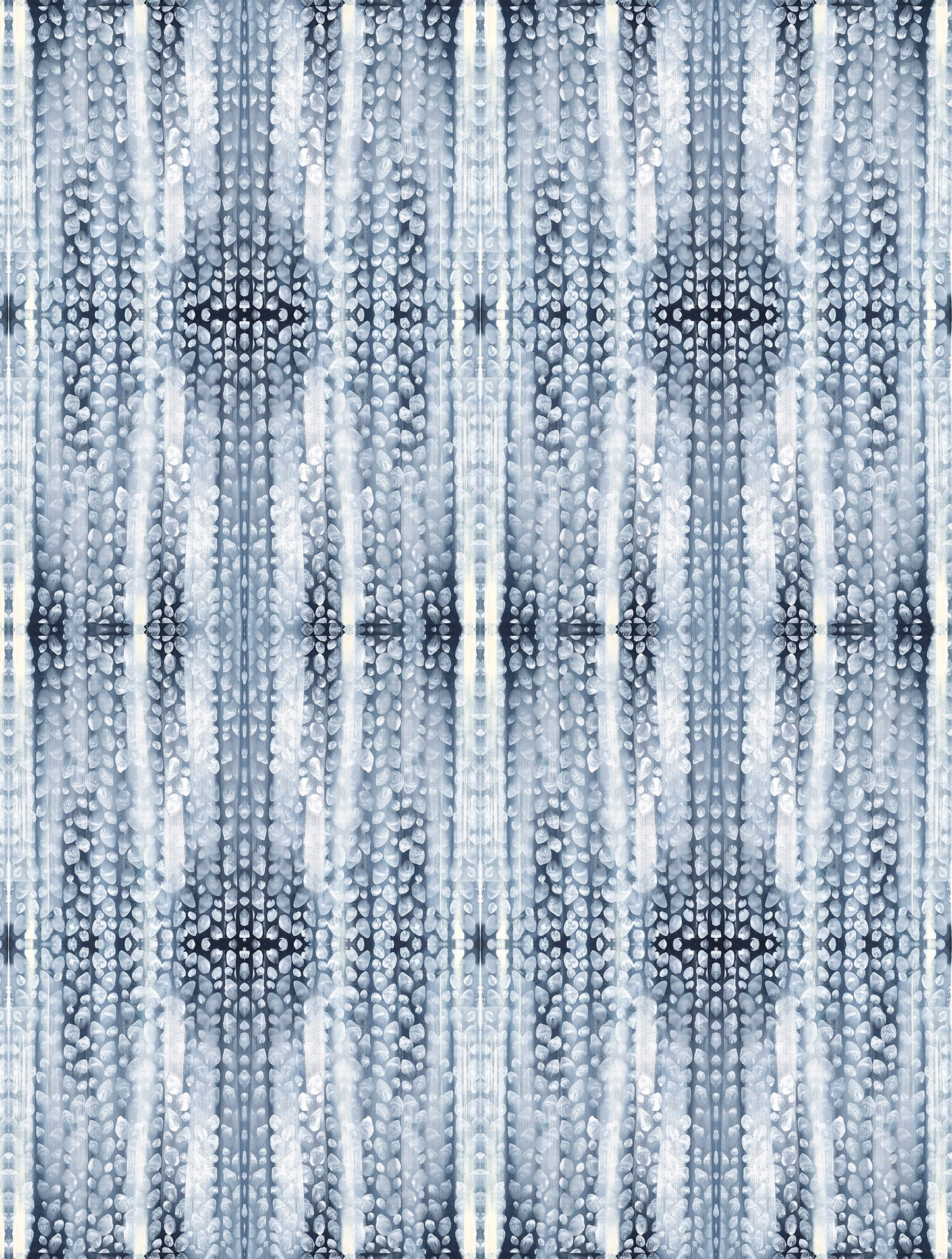 White orb pattern on blue background