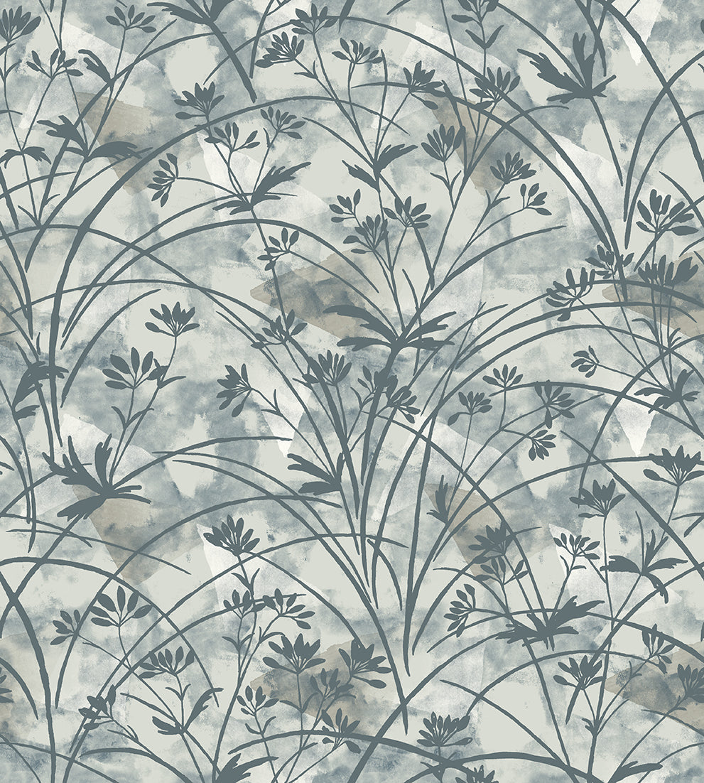 Botanical pattern with leaves on a textured background