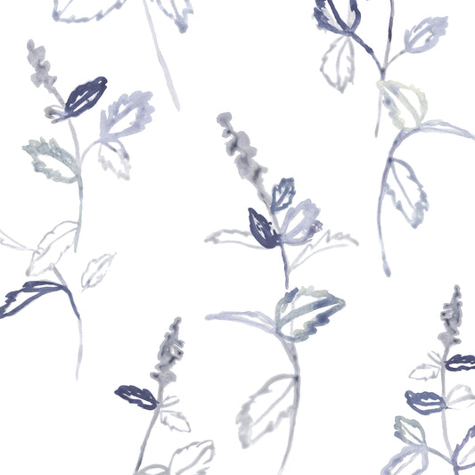 Lavender style flowers on white background