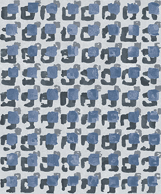 Pattern of blue and gray shapes on a light background