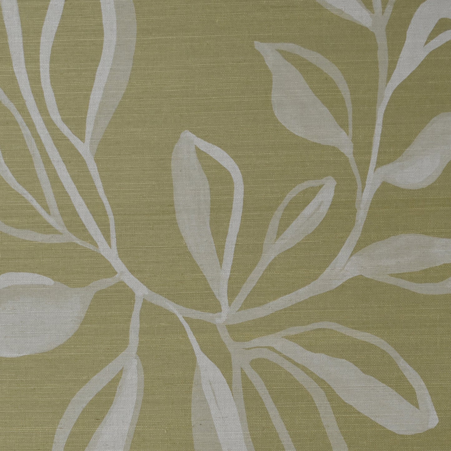 white leaf pattern on a green background