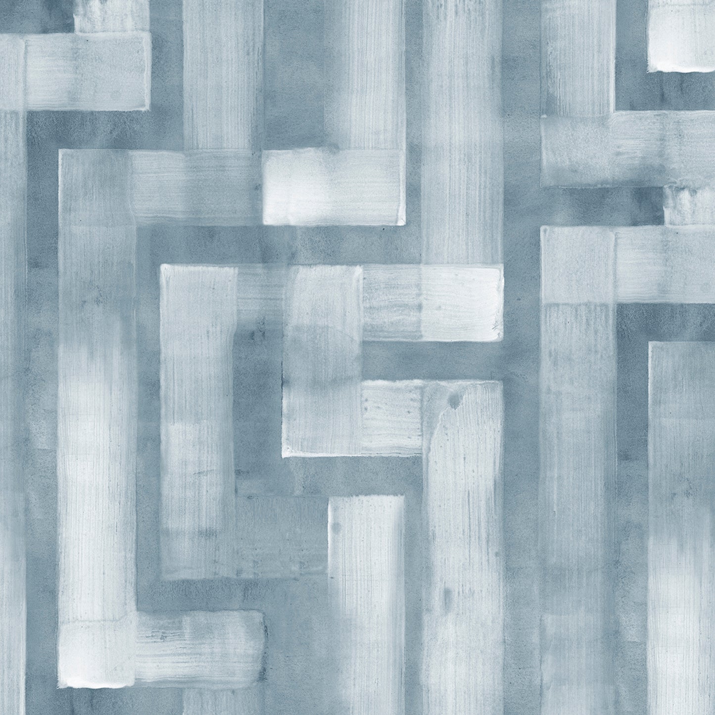 Abstract pattern of geometric shapes in blue tones