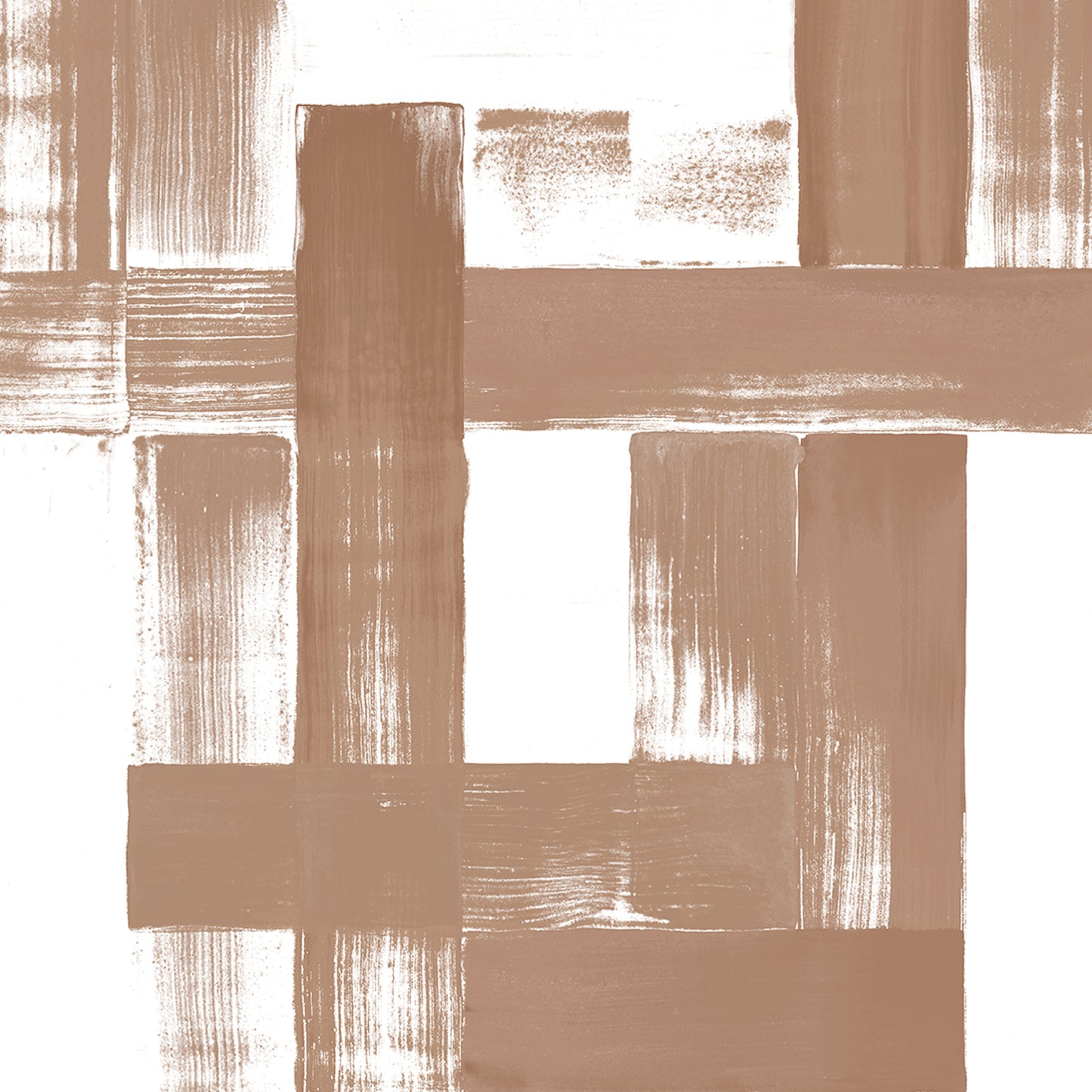 Abstract pattern of brown brush strokes on a white background