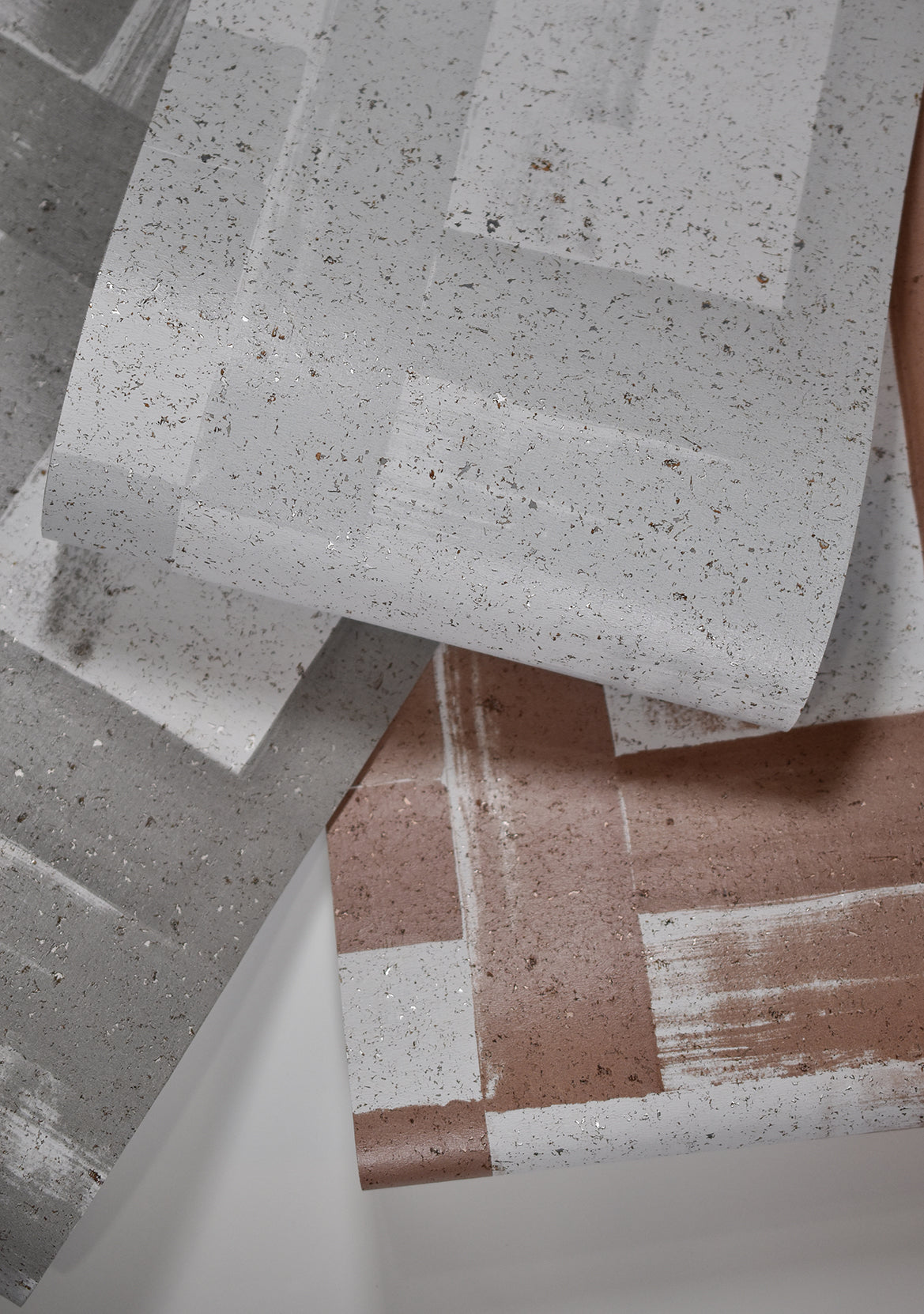 Close-up of cork wallpaper with a patterned surface