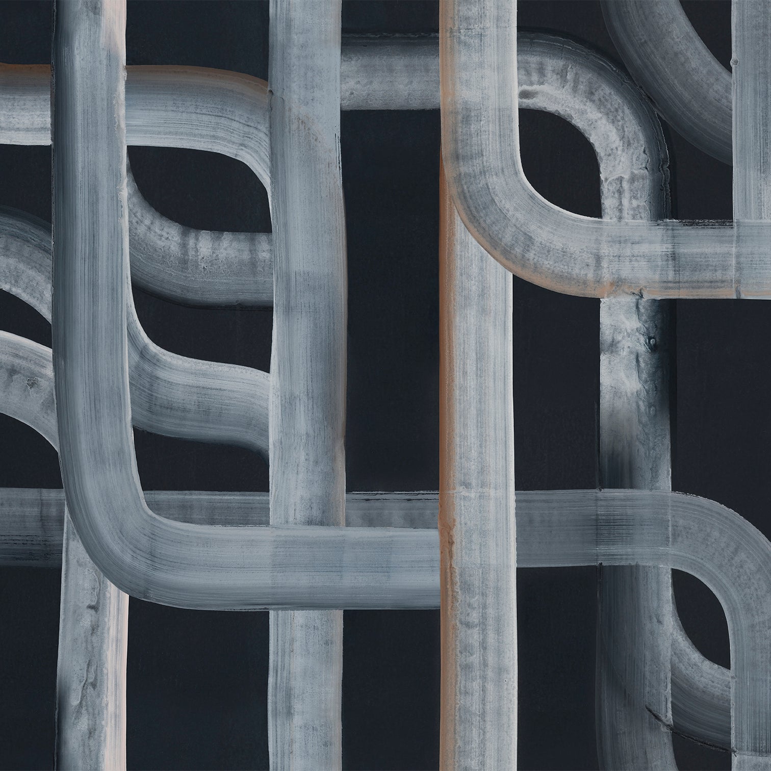 Abstract pattern of curved lines on a dark background