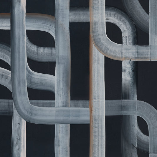 Abstract pattern of curved lines on a dark background