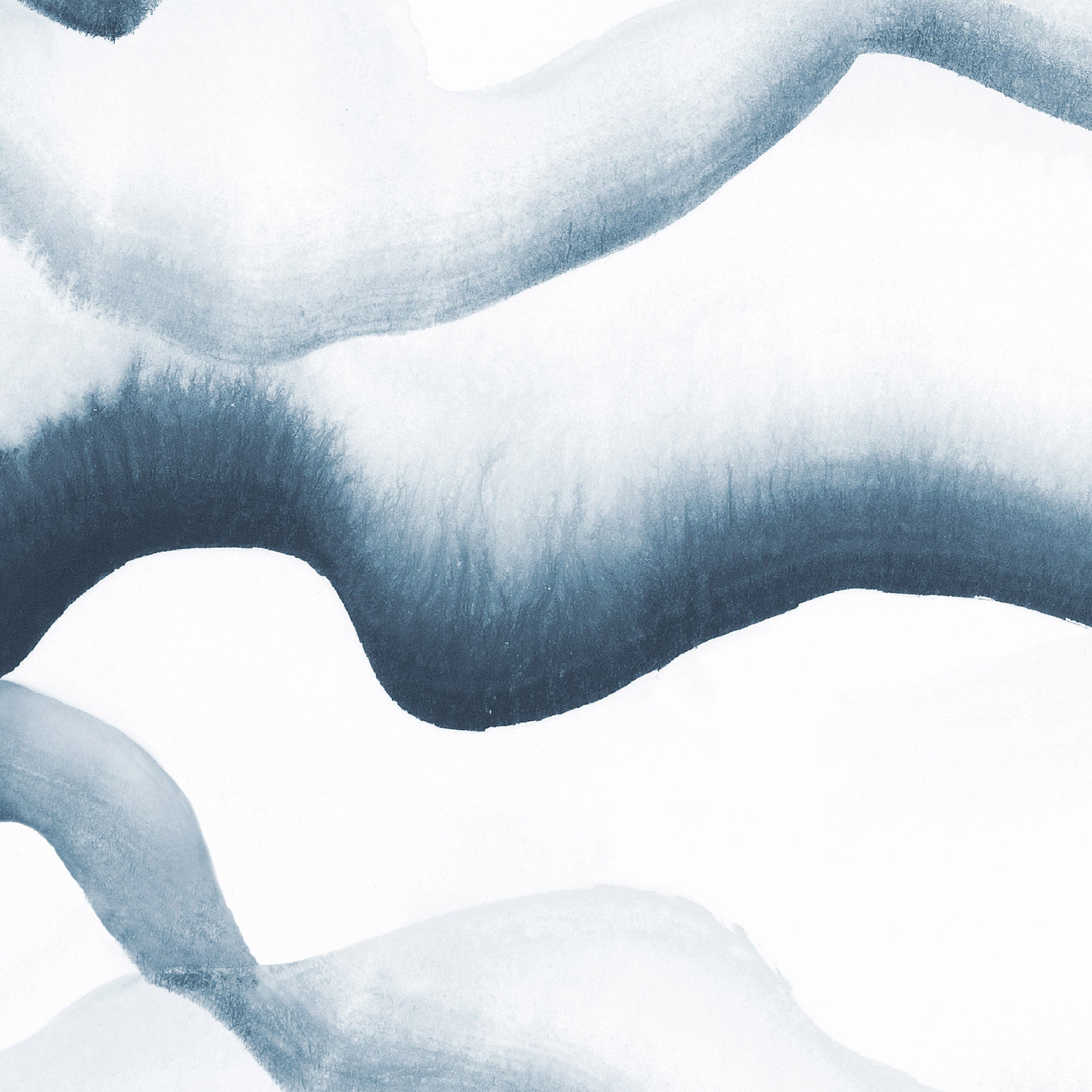 Abstract pattern of wavy lines in blue and white