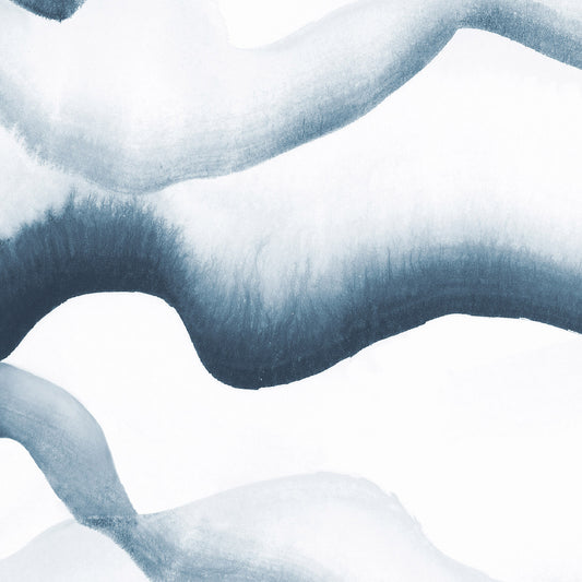 Abstract pattern of wavy lines in blue and white