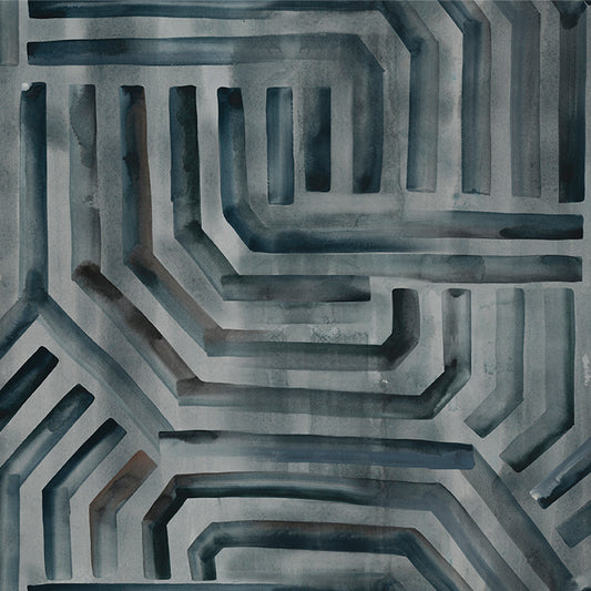Abstract geometric pattern with overlapping shapes in gray tones