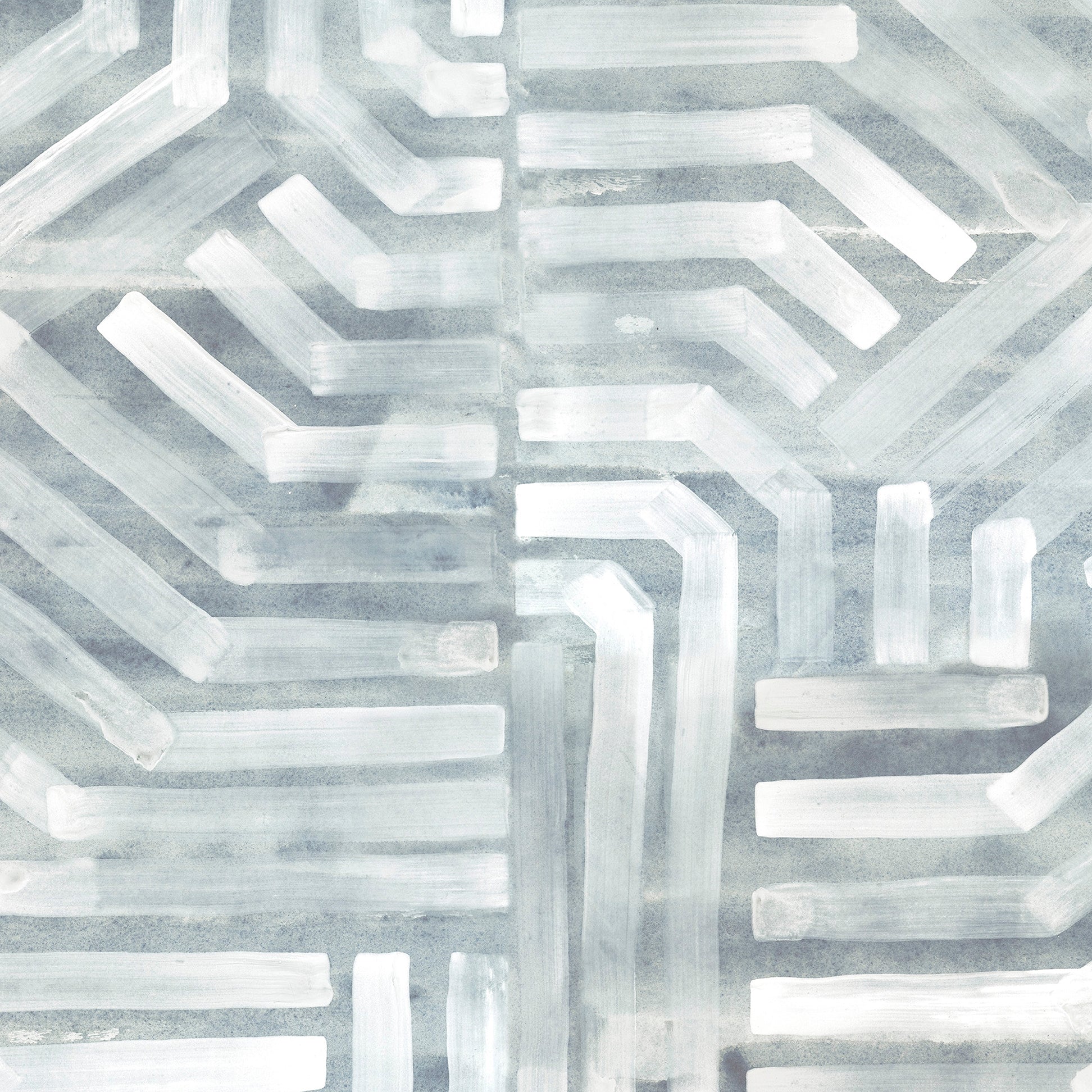 Geometric pattern of white lines on a light blue background