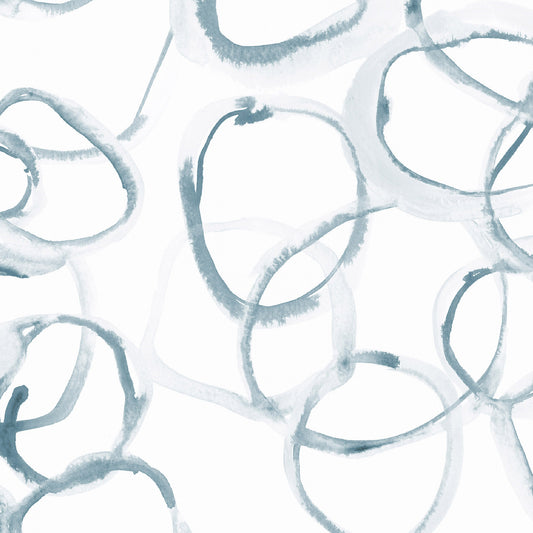 Abstract pattern of blue circles on a white background