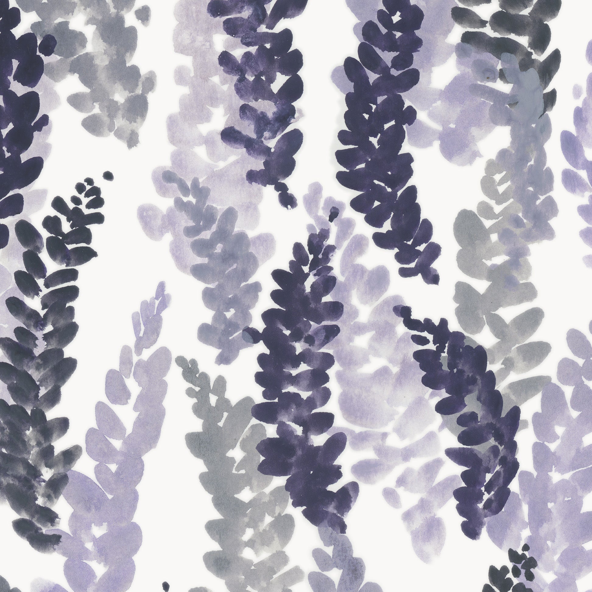 Pattern of purple flowers on a white background