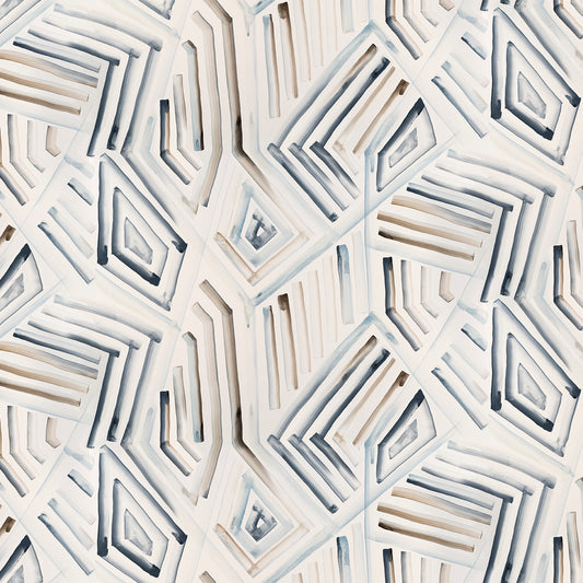 Geometric pattern with interlocking shapes in neutral colors