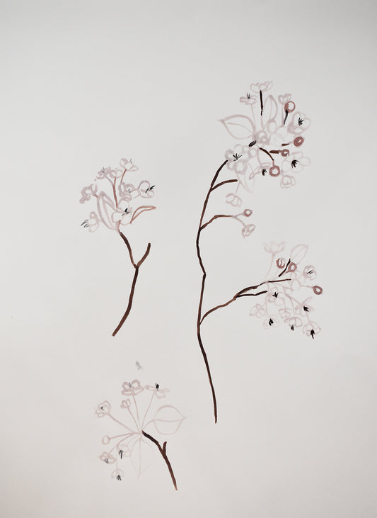 Decorative floral painting on a light background