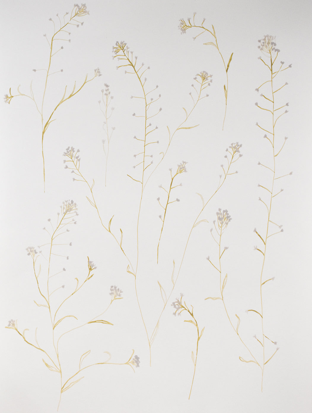 Decorative painting with delicate floral pattern on a light background