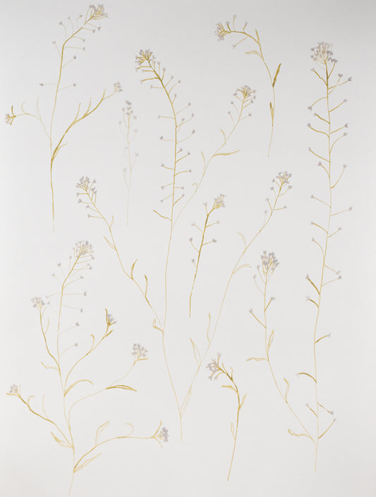 Decorative painting with delicate floral pattern on a light background