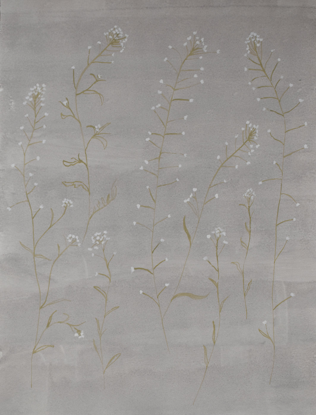 Floral painting on a gray background