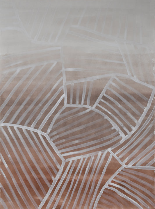 Geometric painting on a beige background
