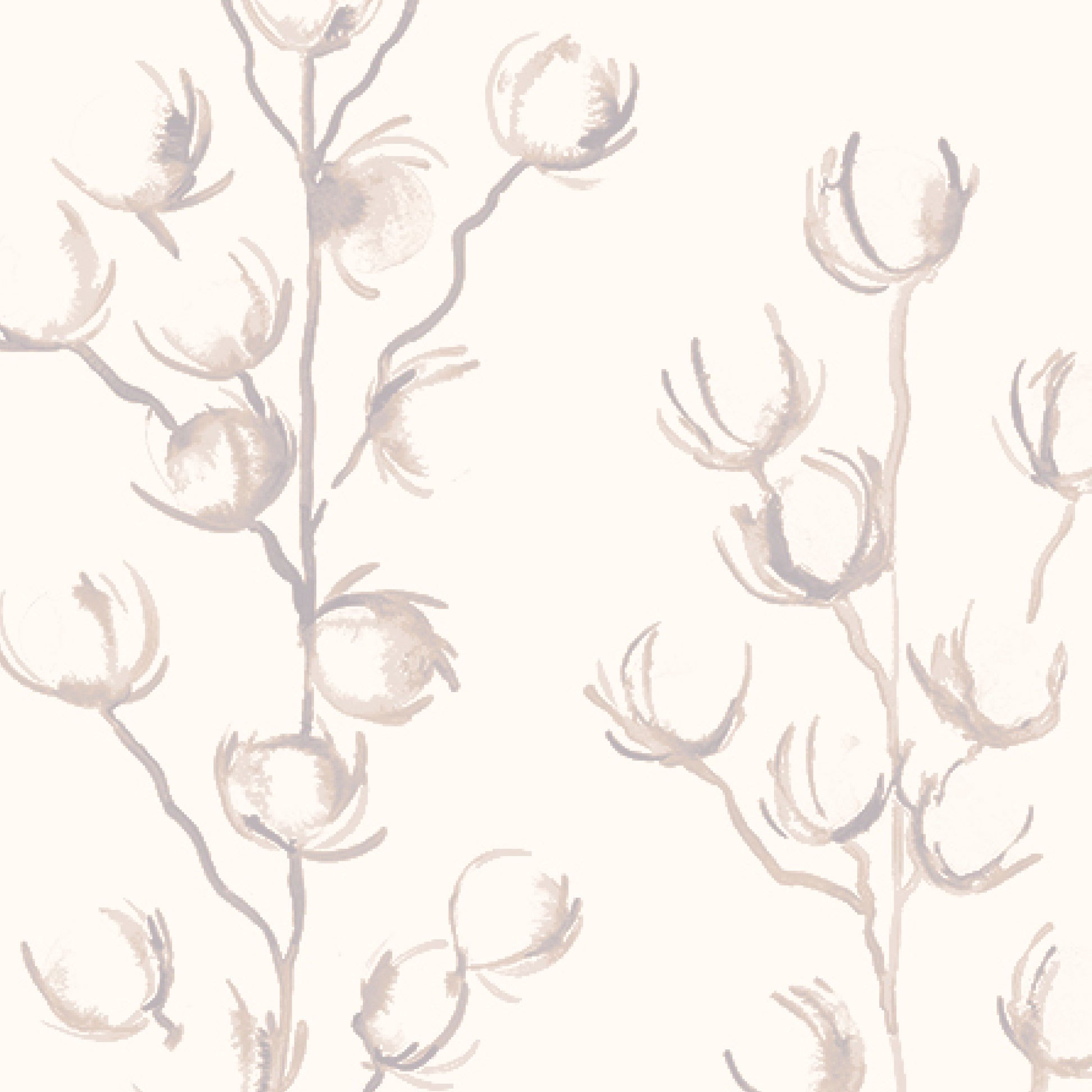 Decorative pattern of floral branches on a cream white neutral background