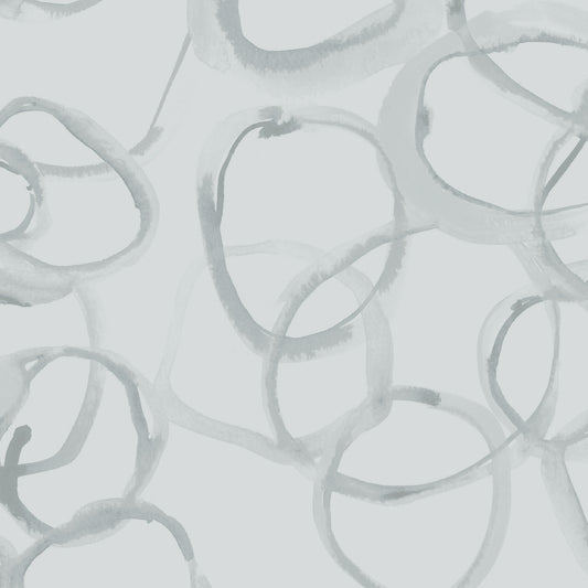 Abstract pattern of interconnected shapes on a light gray background