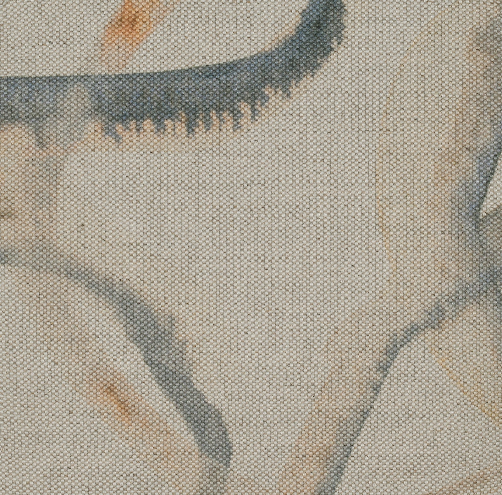 Circular blue pattern on beige fabric