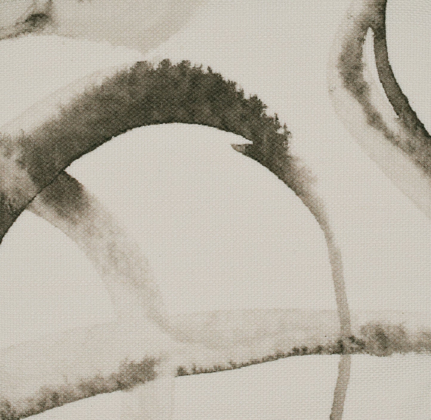 Circular brown pattern on light fabric