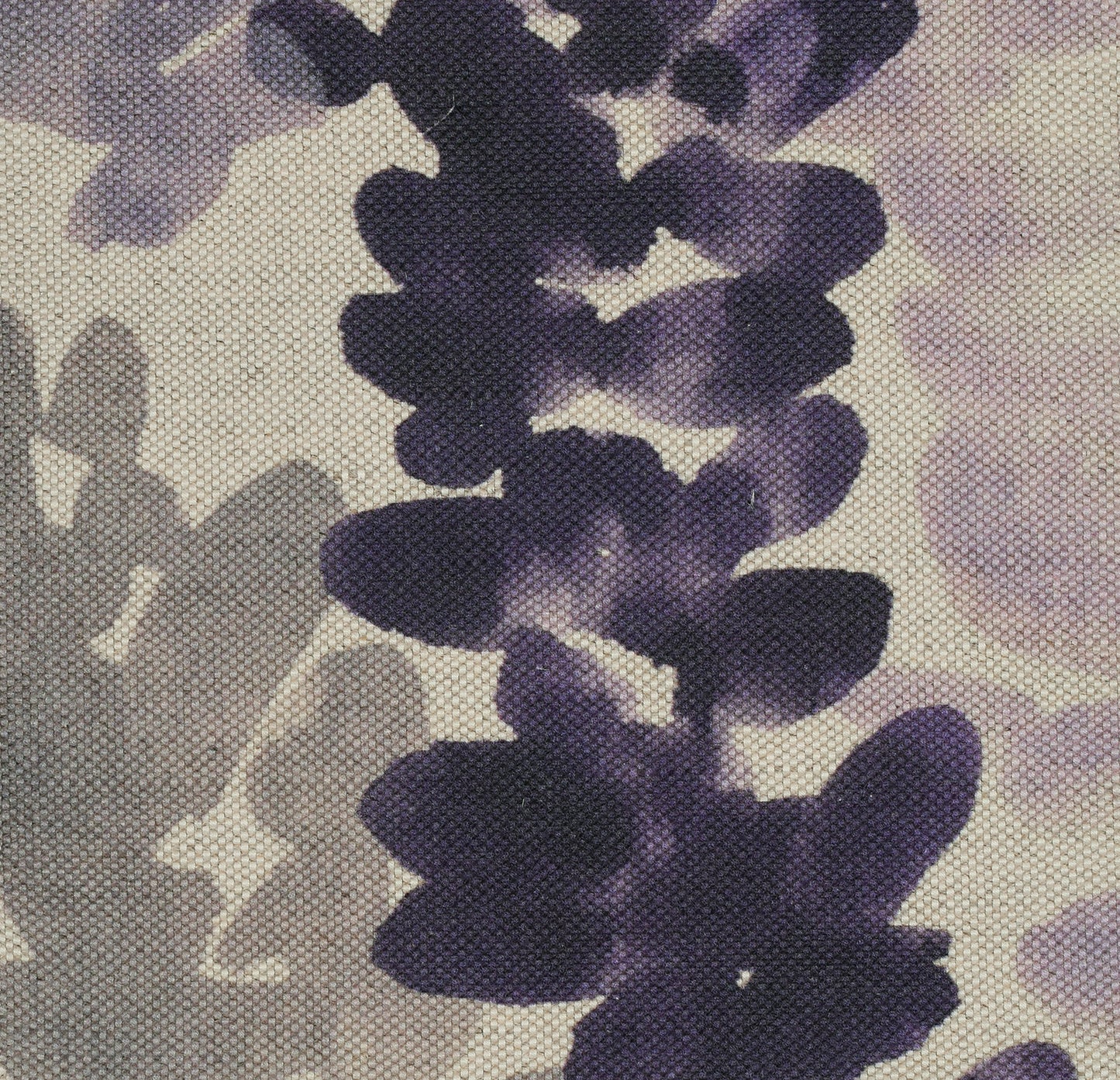 Purple floral pattern beige fabric