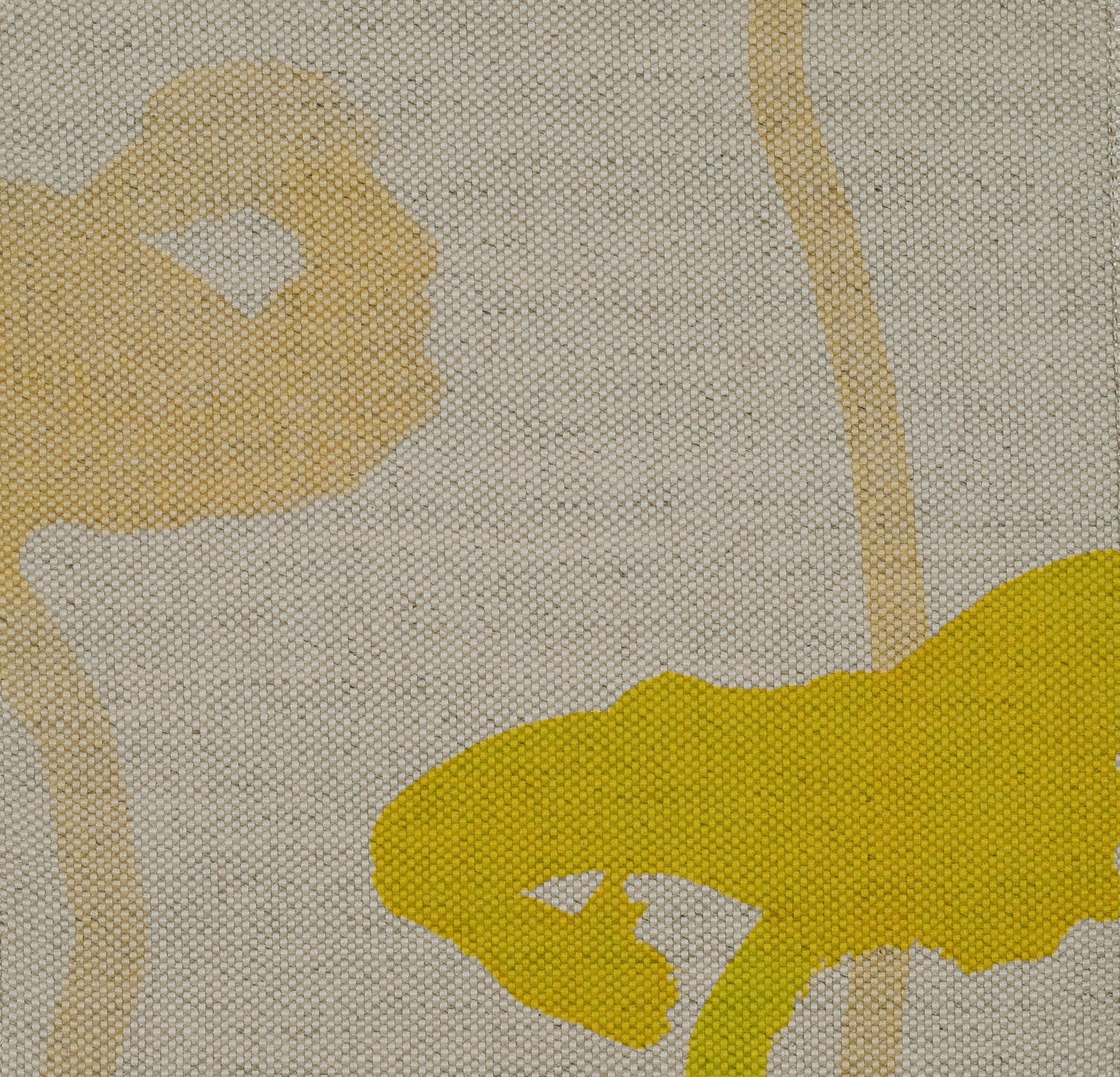 Yellow flowers on beige fabric