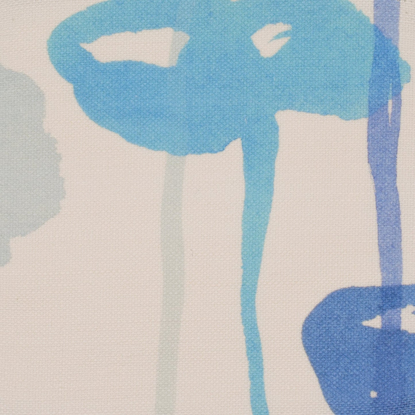 Blue floral pattern on light fabric