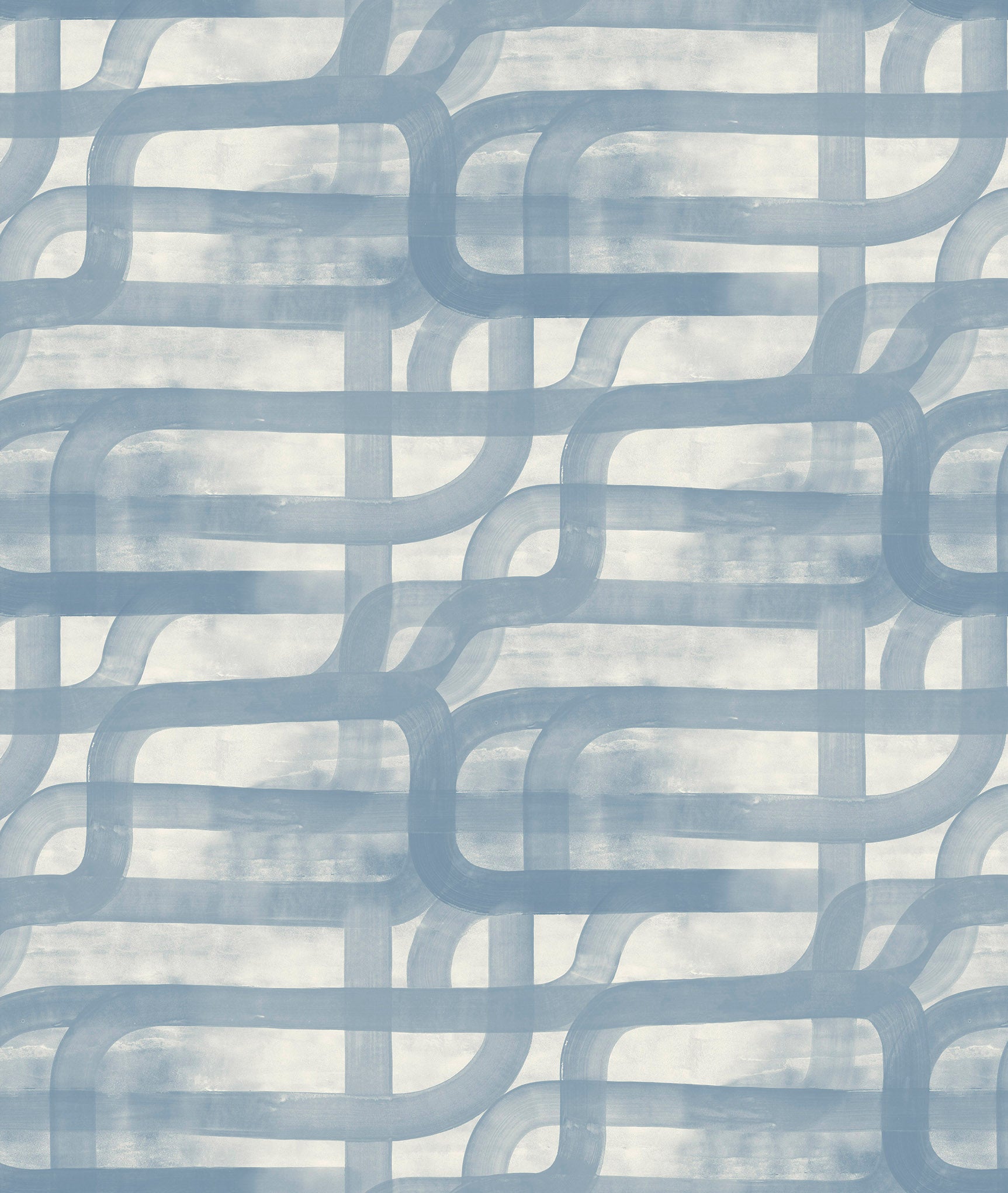 Geometric pattern with interlocking shapes in light blue on a textured background