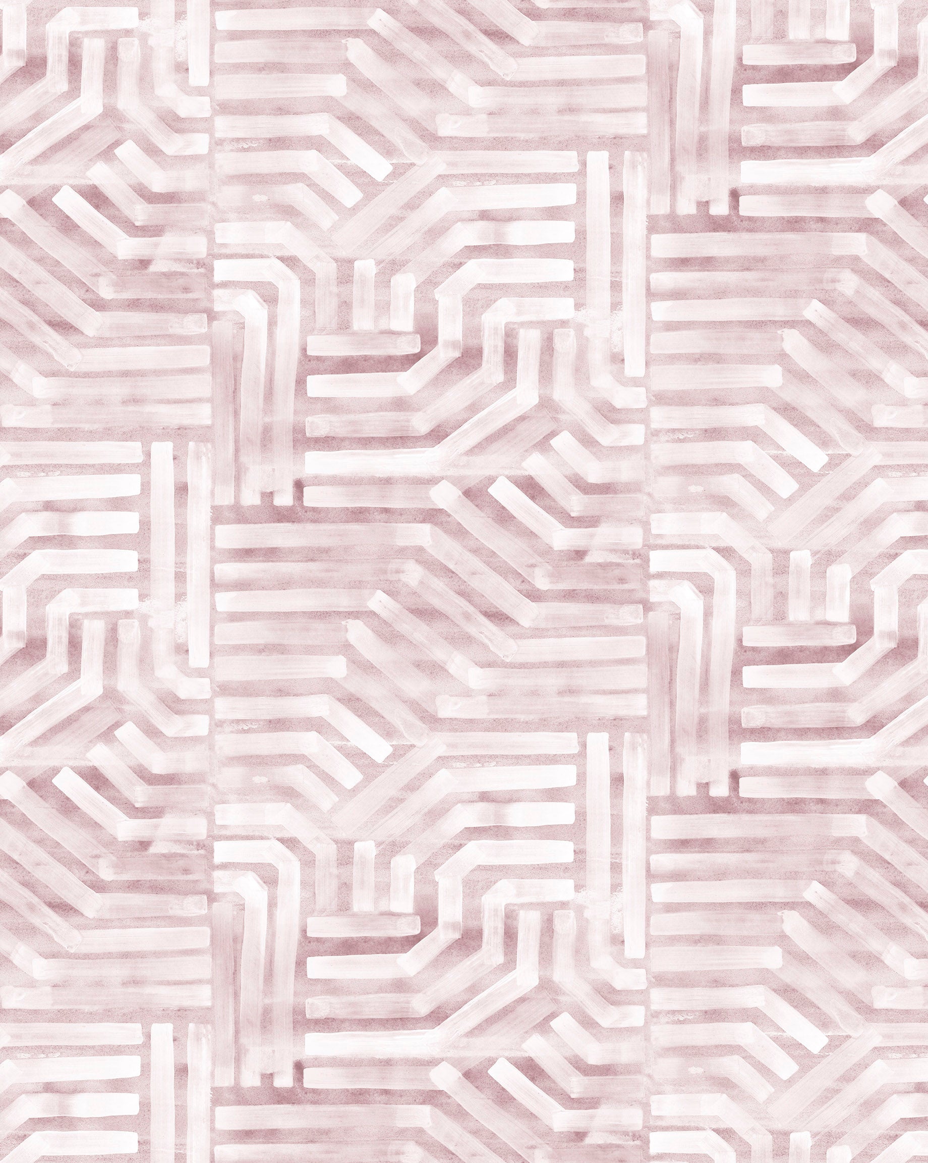 Geometric pattern with white lines on a light pink background