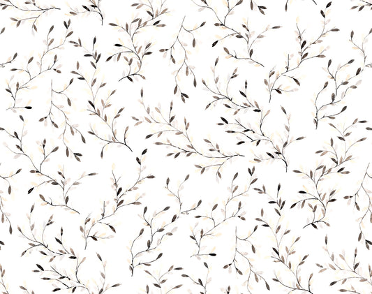 Pattern of brown leaves on a white background