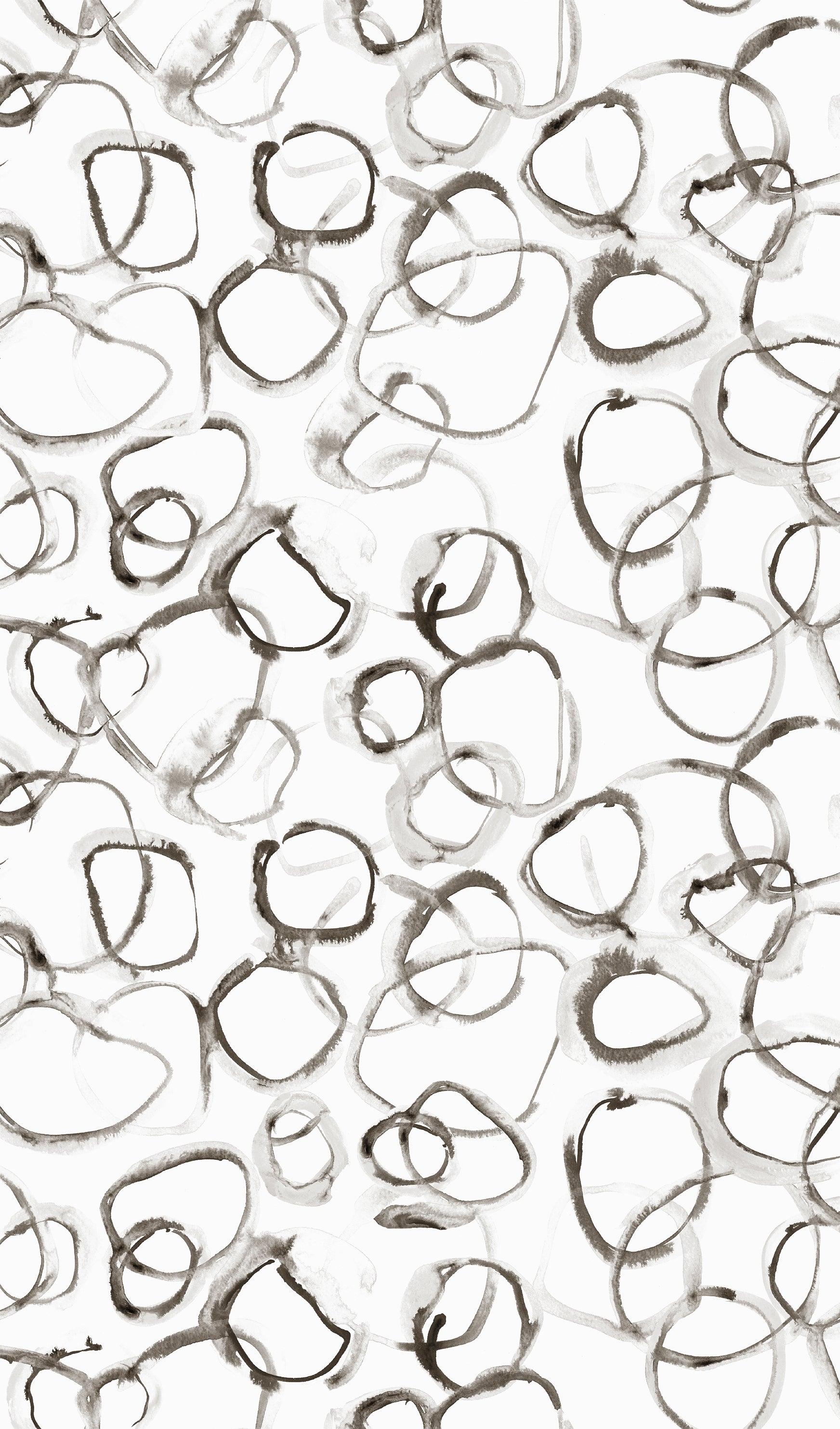 Pattern of brown abstract shapes on a white background