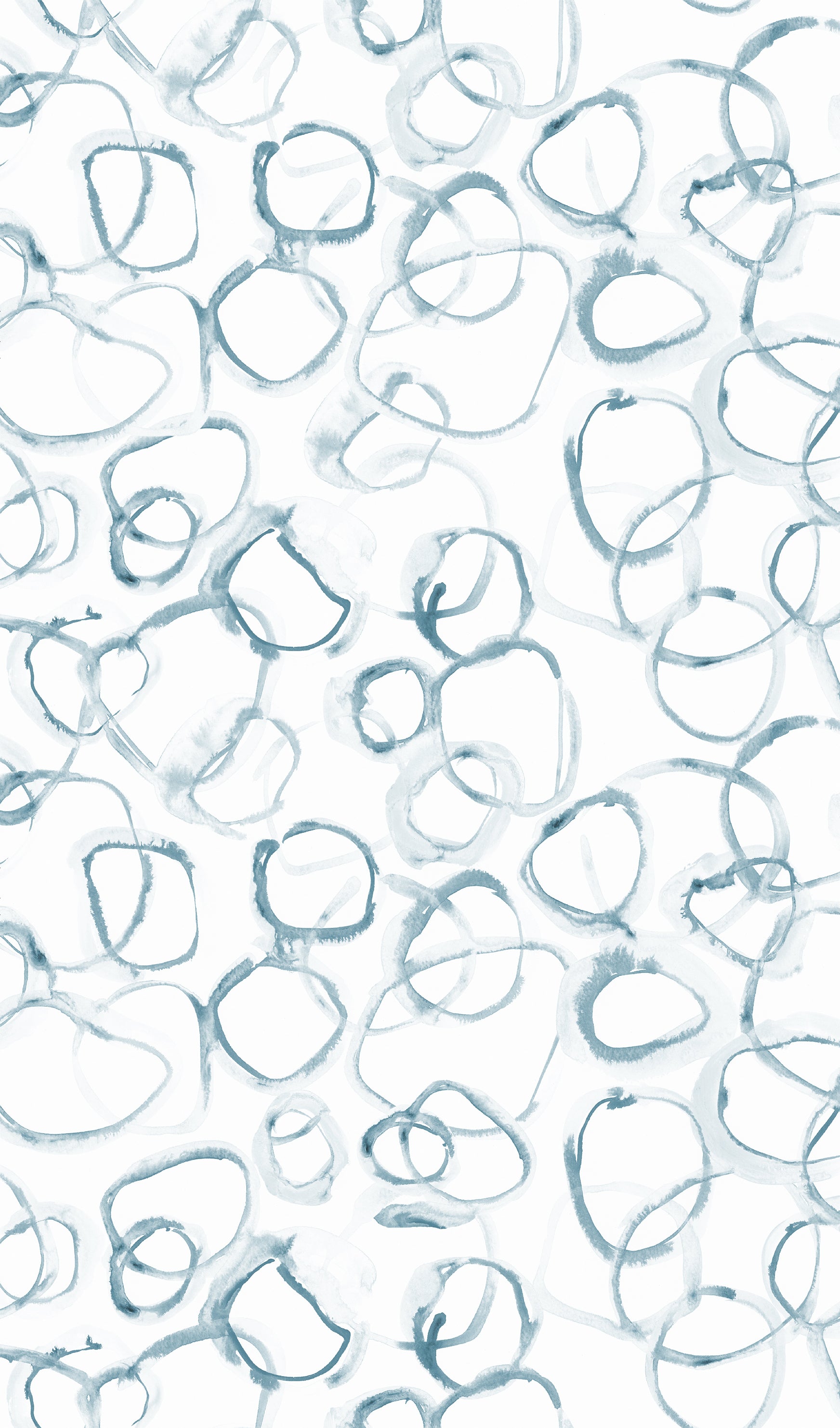 Pattern of blue abstract shapes on a white background