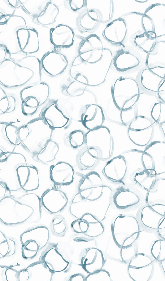 Pattern of blue abstract shapes on a white background