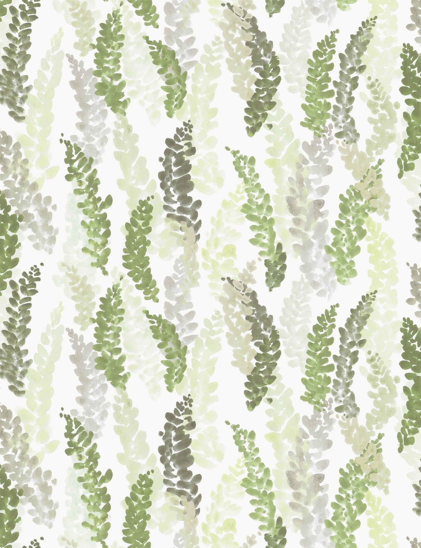 Pattern of green leaves on a white background