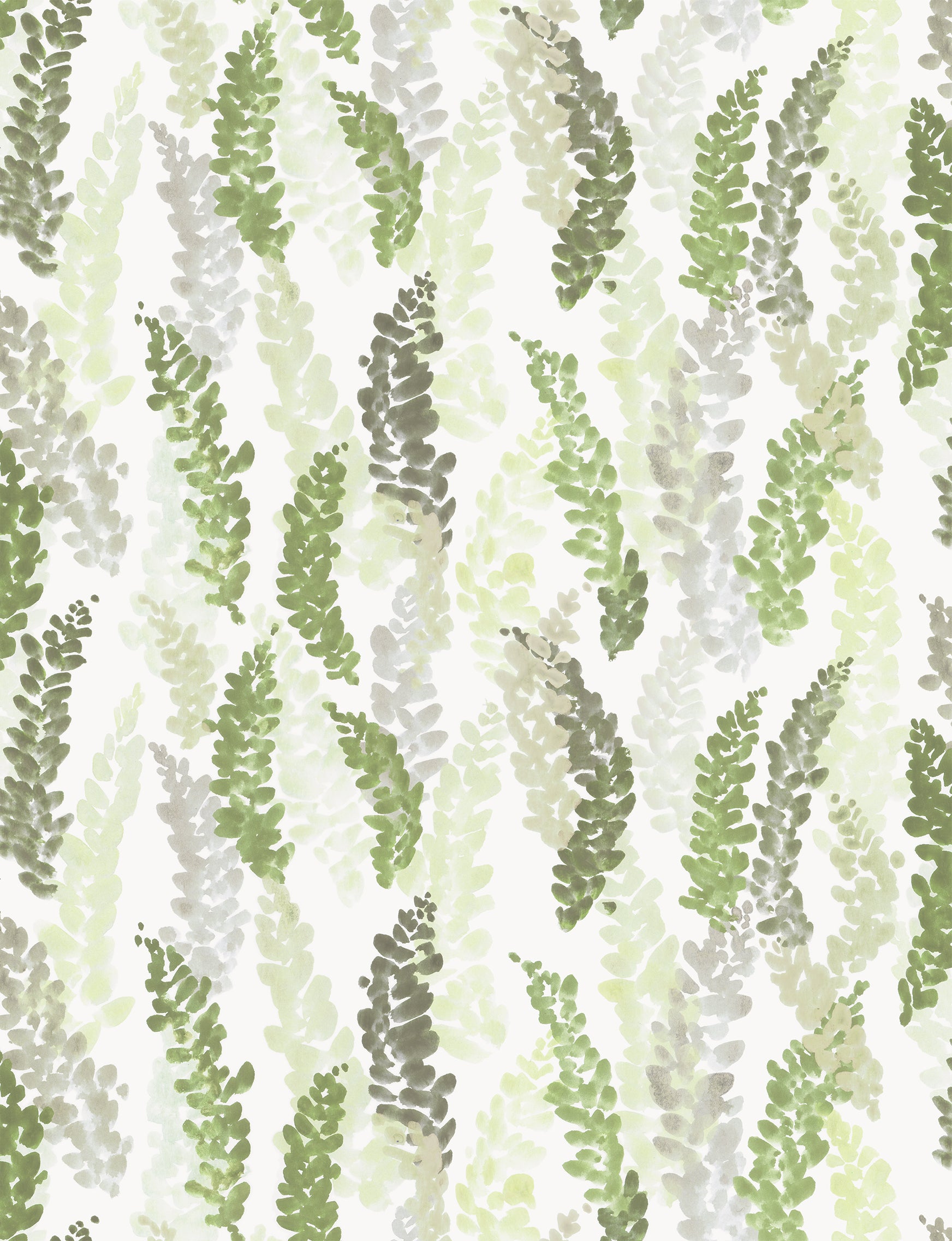 Pattern of green leaves on a white background